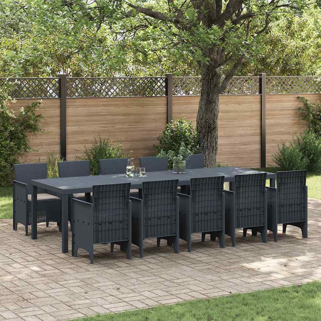 Piharuokailu setti 11 pcs Antrasiitti 300 x 100 x 73 cm