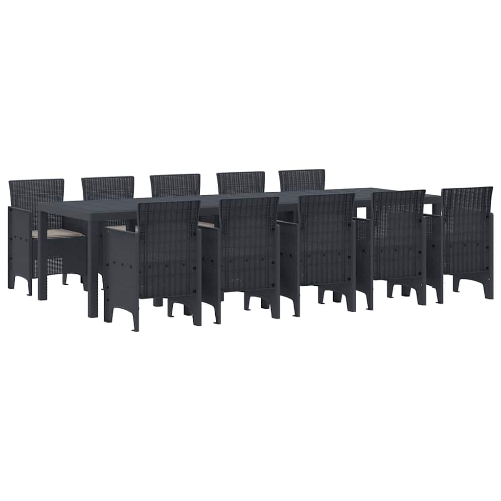Piharuokailu setti 11 pcs Antrasiitti 300 x 100 x 73 cm