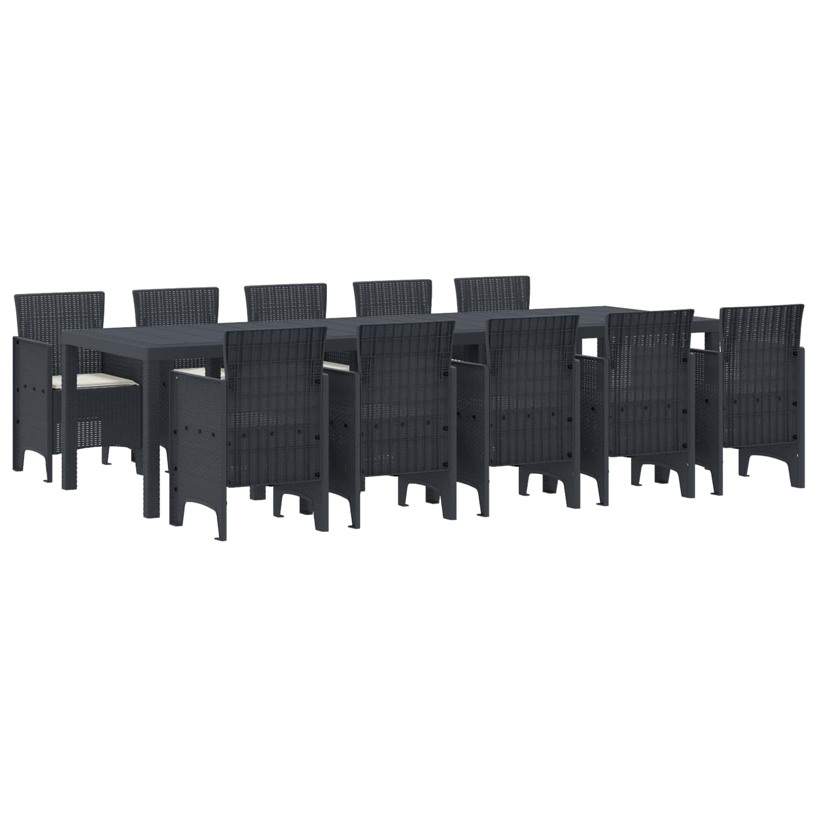 vidaXL Garten Essgruppe mit Kissen 11 pcs Anthrazit und Creme
