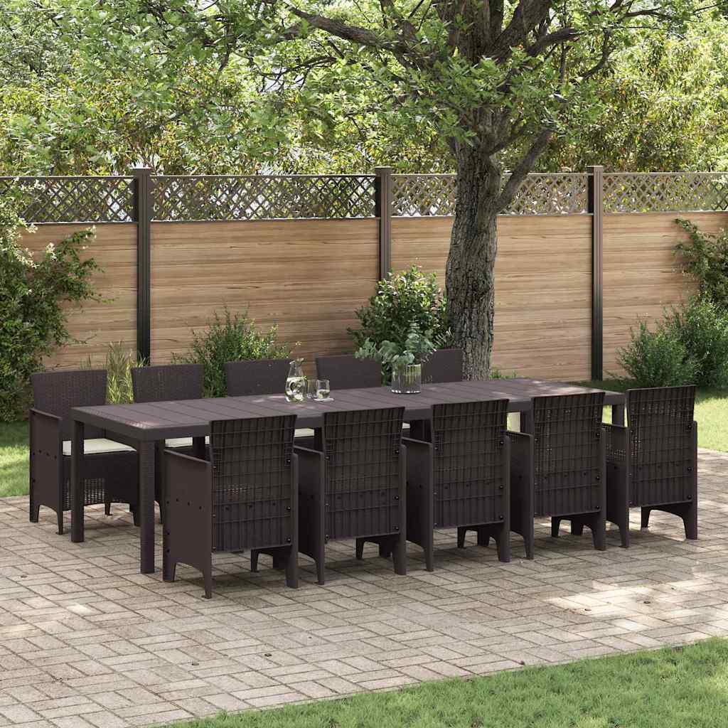 Piharuokailu setti 11 pcs Ruskea ja Kerma 300 x 100 x 73 cm