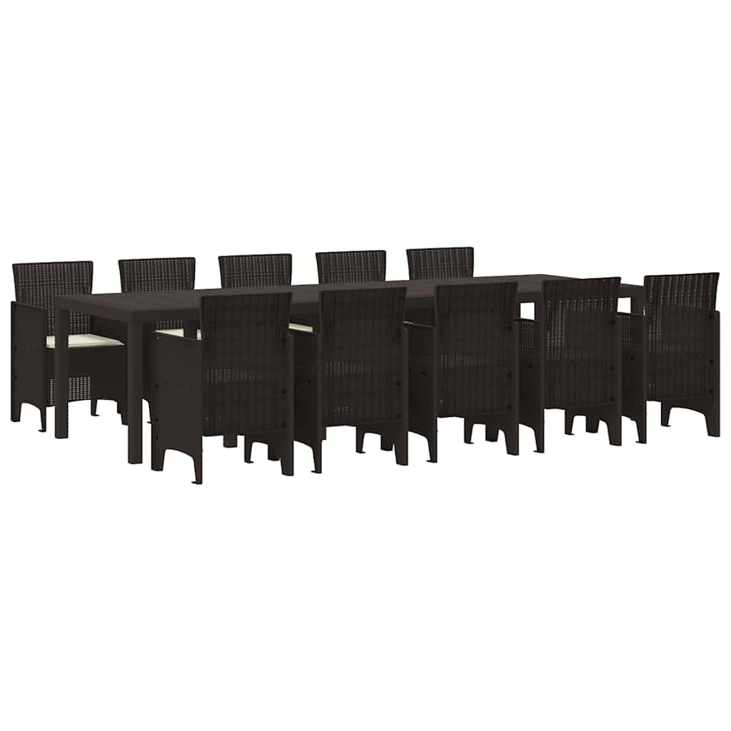 Piharuokailu setti 11 pcs Ruskea ja Kerma 300 x 100 x 73 cm