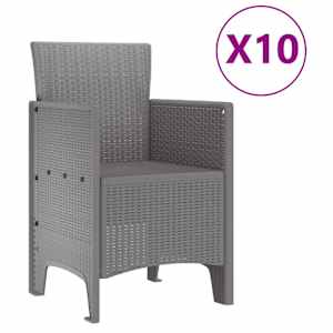 Zahradní jídelní souprava 11 pcs Světle šedá Polypropylen - obrázek 5