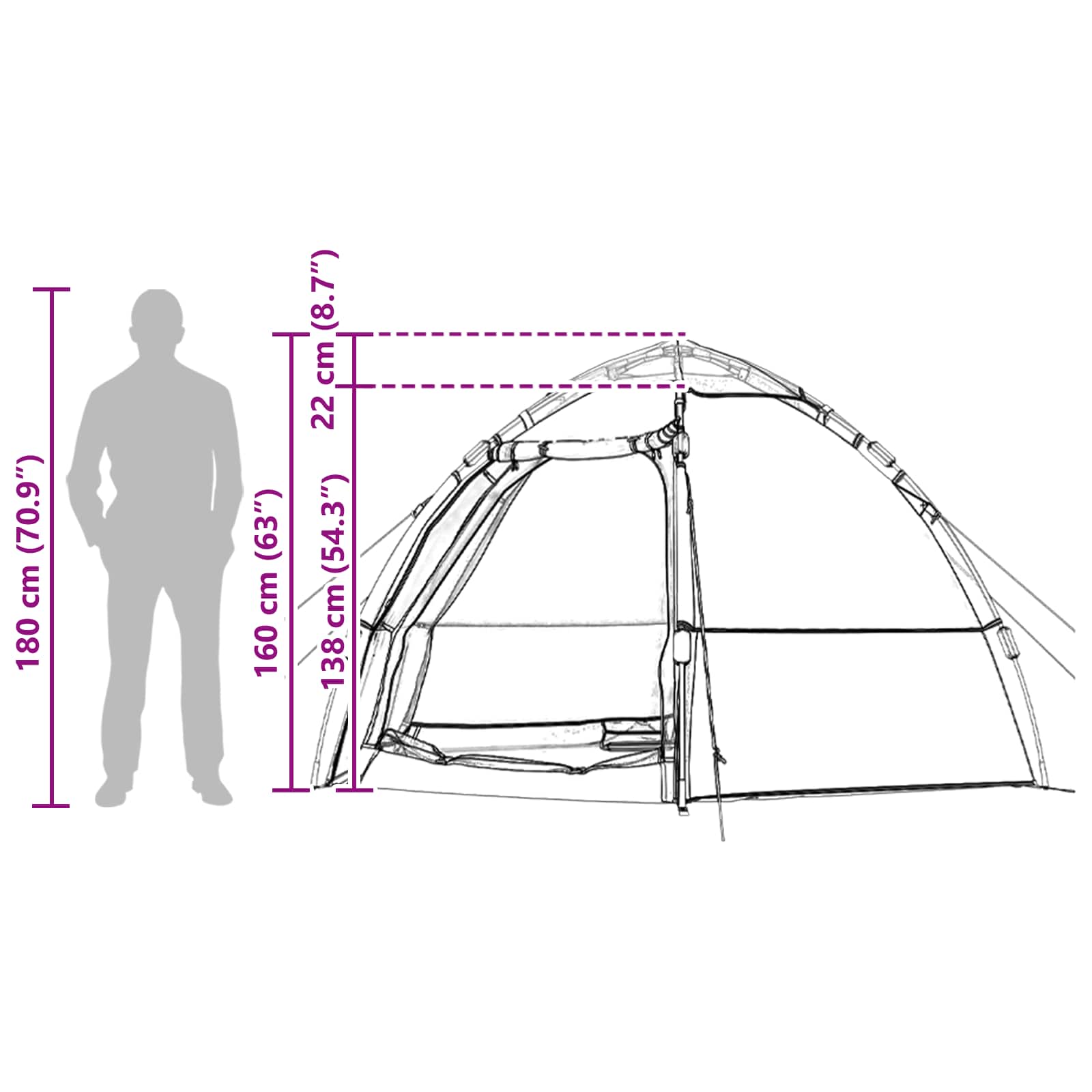 Takojšnji šotor s shranjevanjem Zelena 280 x 280 x 160 cm Jeklo - slika 13