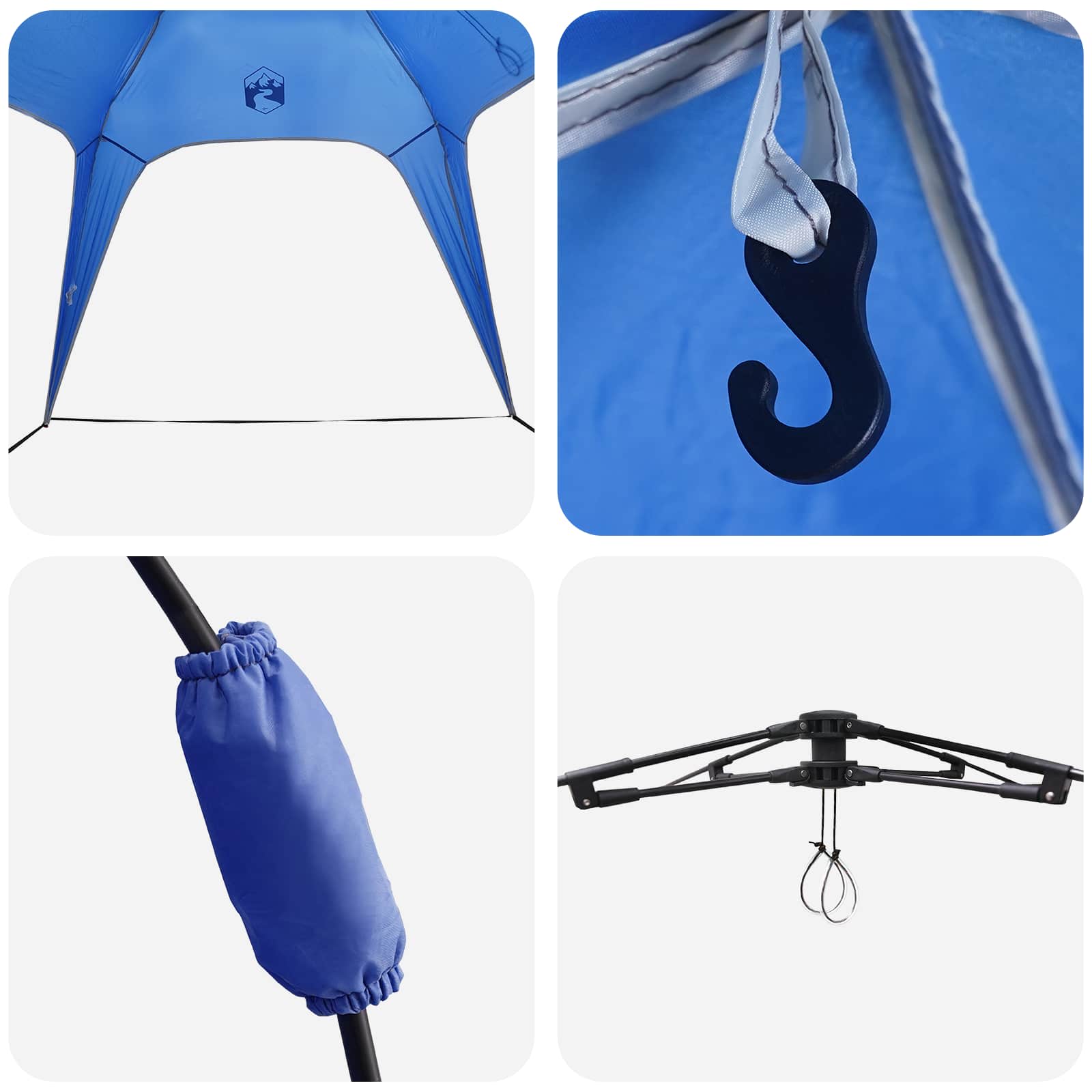 Takojšnji šotor Azurna modra 260 x 260 x 197 cm Jeklo - slika 8