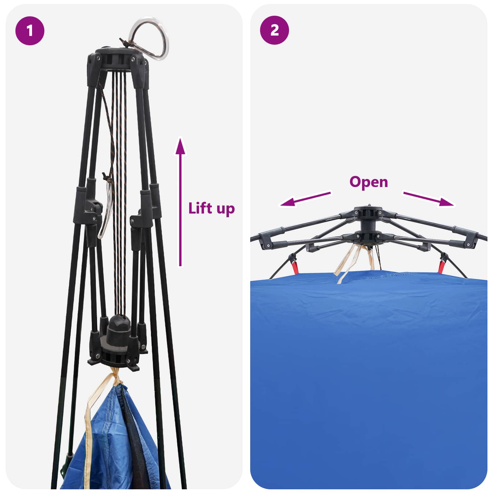 Takojšnji šotor Azurna modra 260 x 260 x 197 cm Jeklo - slika 10