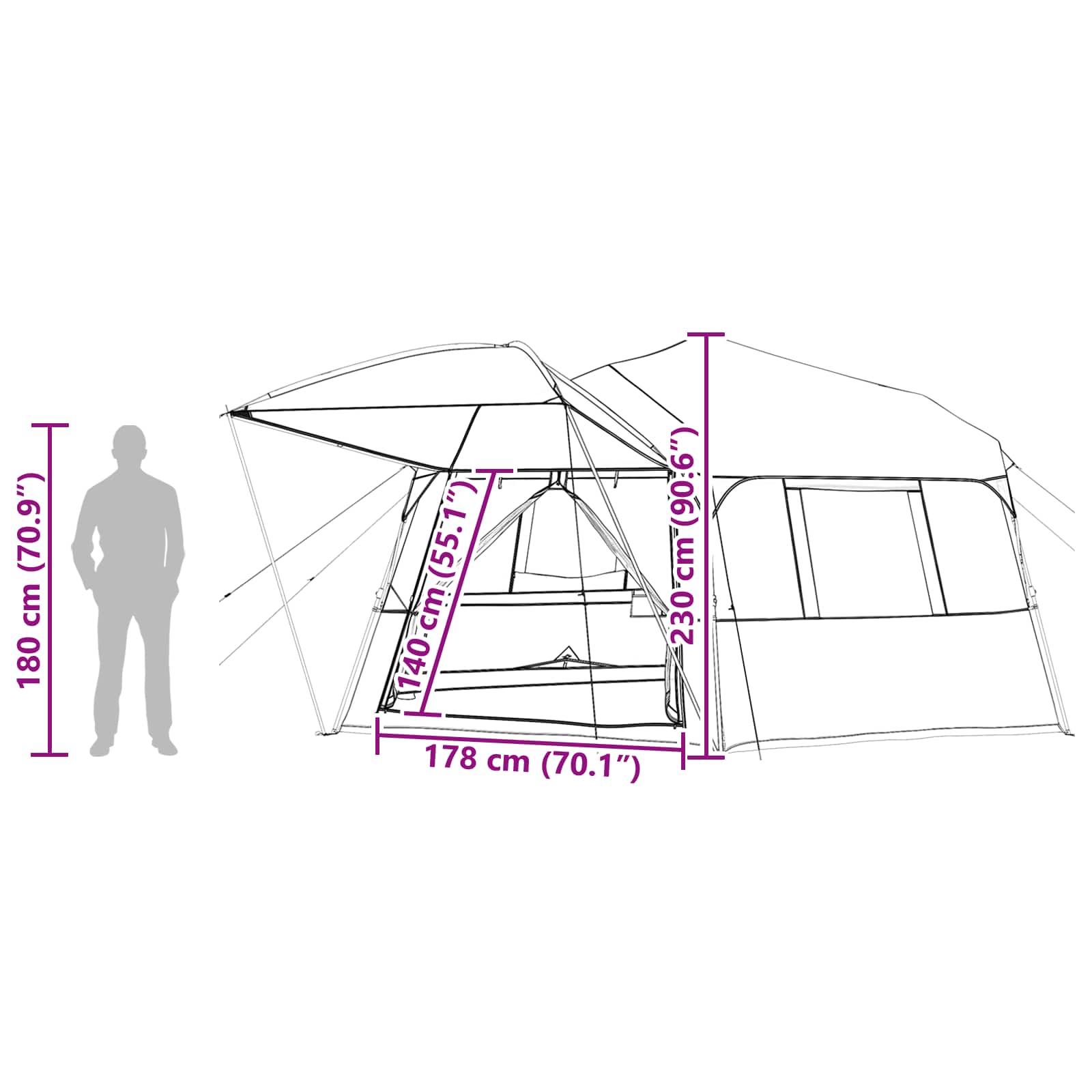 Momentāna Telts ALTA Zaļa 458 x 458 x 230 cm Tērauds