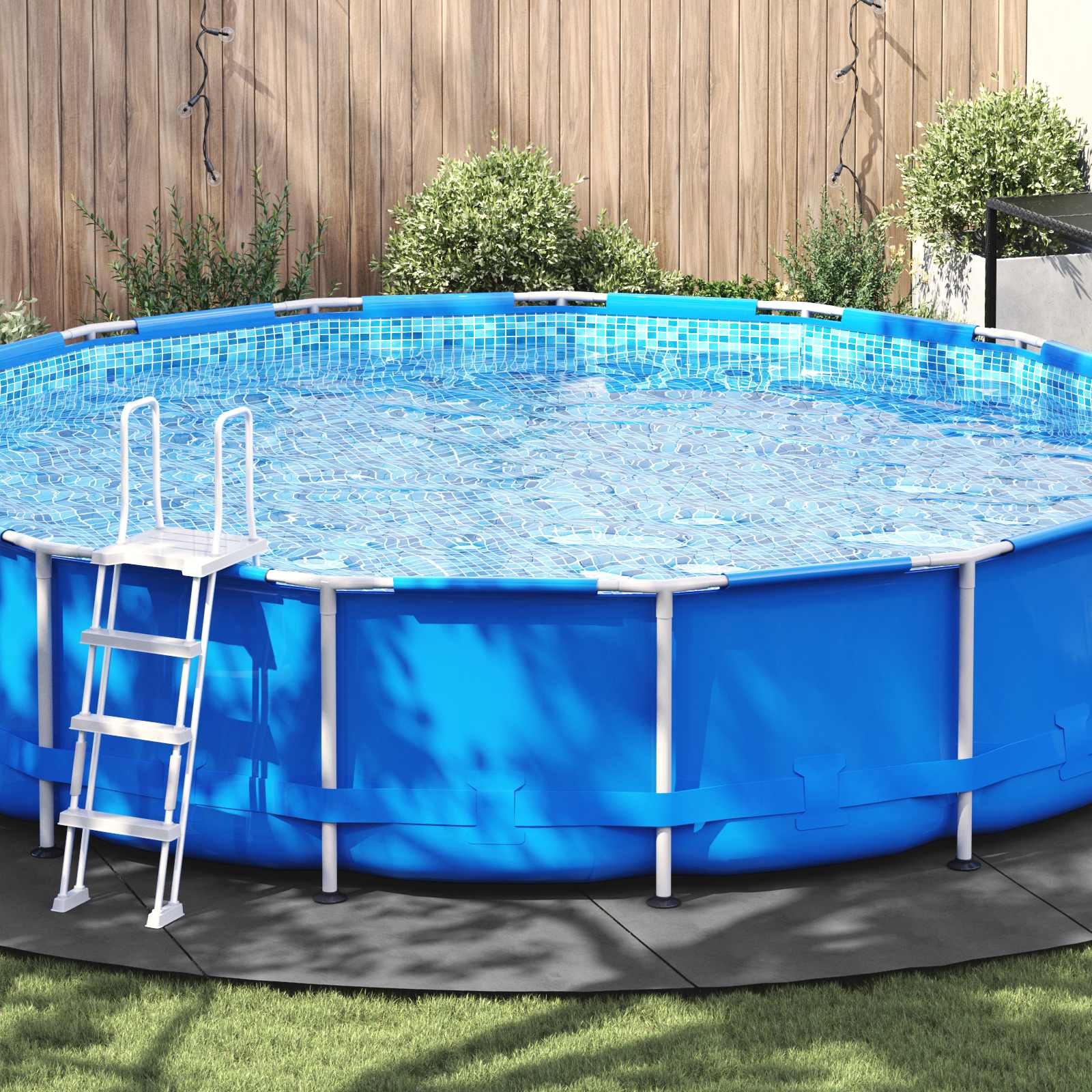 vidaXL Bodenfolie für Pools Hellgrau Ø 610 cm Vliesstoff