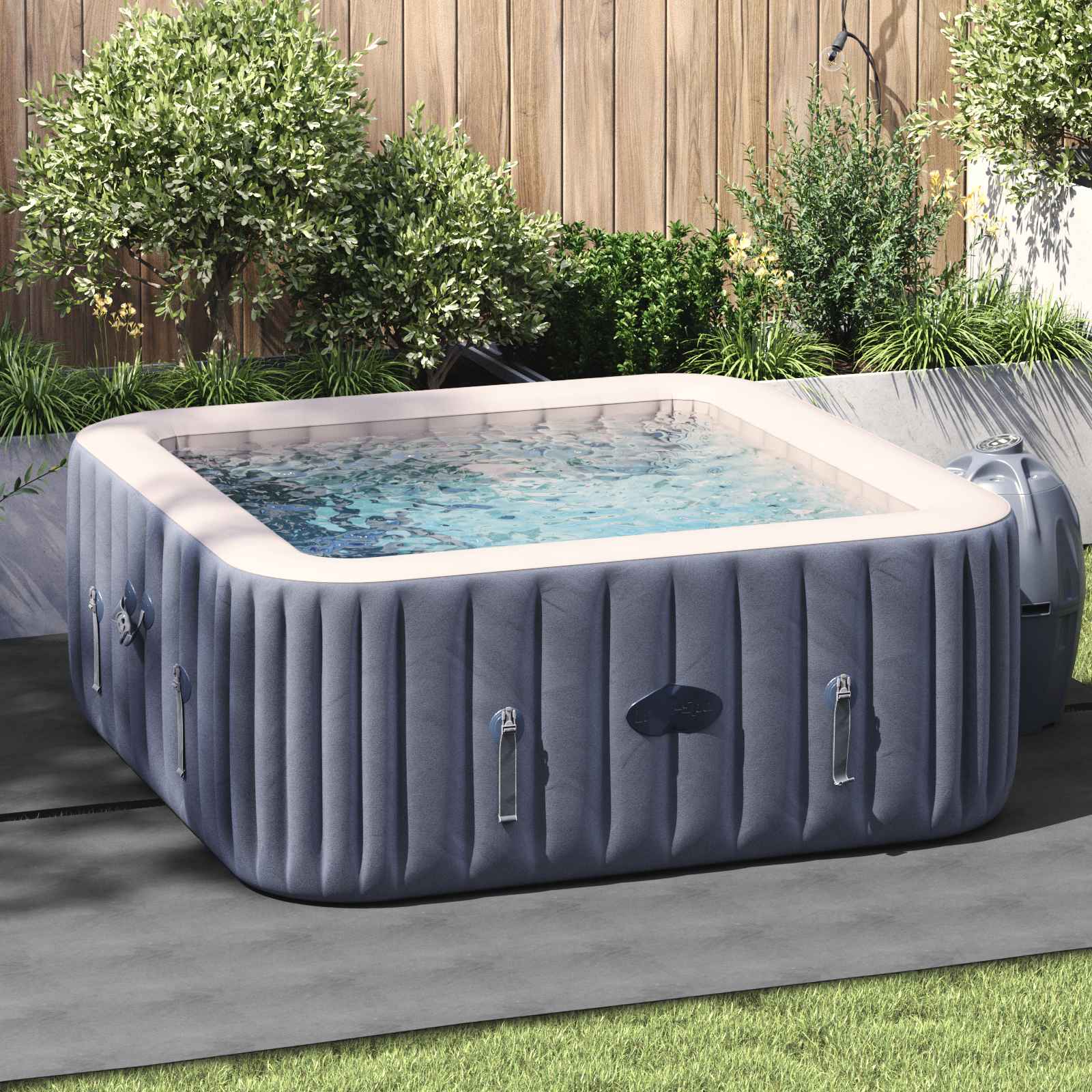 vidaXL Bodenfolie für Pools Hellgrau 274 x 274 x 0,1 cm Vliesstoff