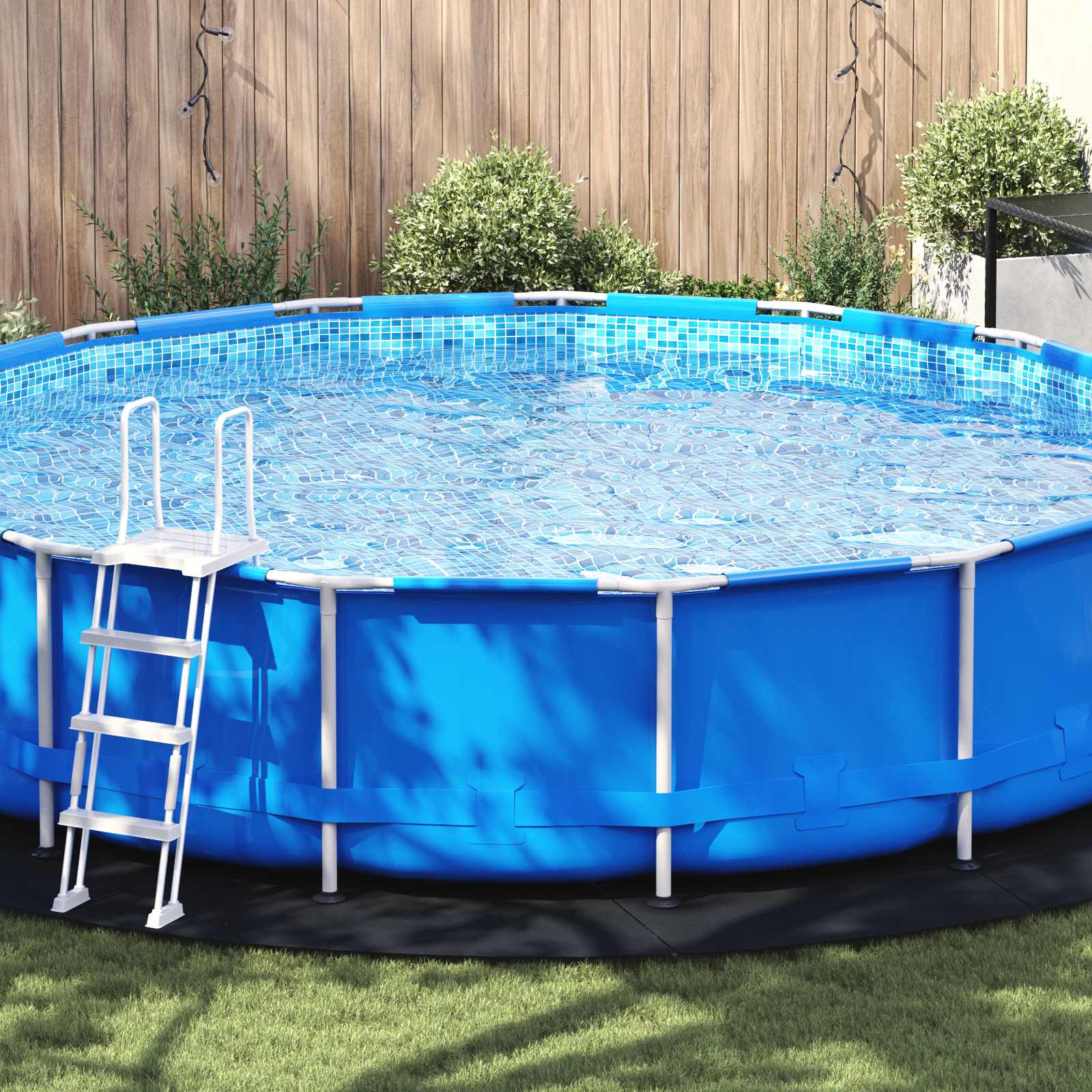 vidaXL Bodenfolie für Pools Schwarz Ø 550 cm Vliesstoff