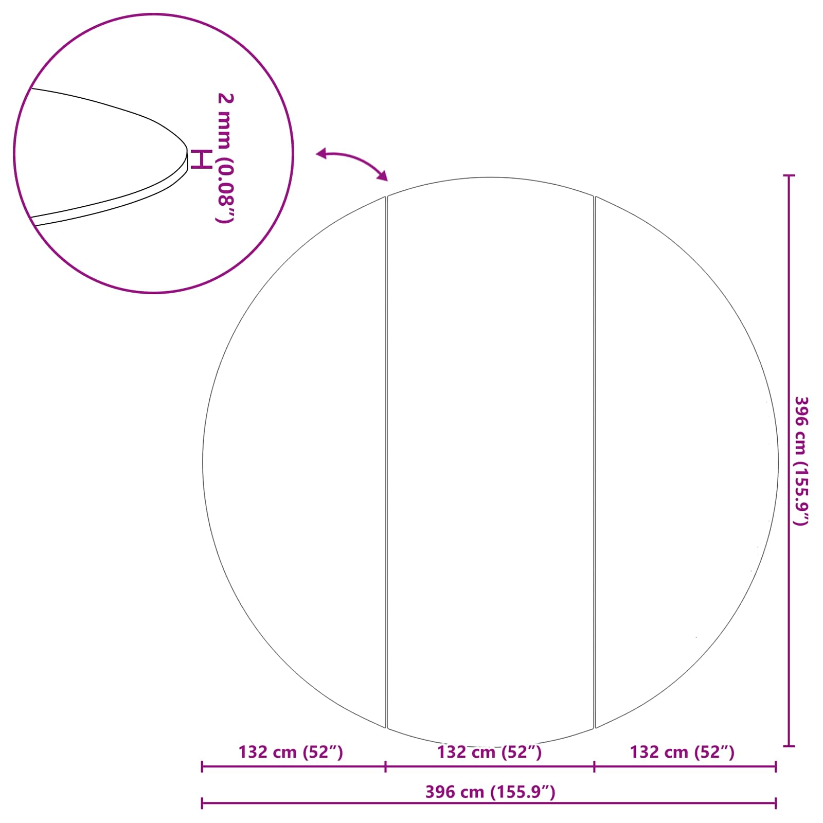 Basseini põrandakatte leht Must Ø 396 cm Mitte-kootud kangas 10 Kõik vajalik sinu aeda ja koju! Basseini põrandakatte leht Must Ø 396 cm Mitte-kootud kangas - Image 10