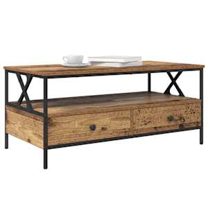 Konferenční stolek with Drawer Staré dřevo 100 x 51 x 45 cm - obrázek 3