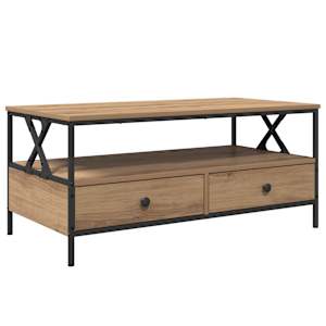 Konferenční stolek with Drawer dub artisan 100 x 51 x 45 cm - obrázek 2