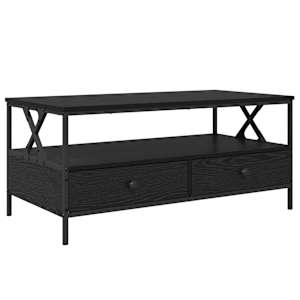 vidaXL Kohvilaud Must tamm 100 x 51 x 45 cm Tehispuit