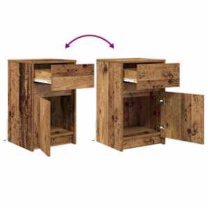 LED noční skříňka se zásuvkou 2 pcs Staré dřevo 38 x 34 x 61 cm - obrázek 12