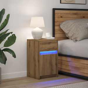 LED noční skříňka dub artisan 38 x 34 x 61 cm Kompozitní dřevo - obrázek 4
