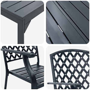 Zahradní jídelní souprava 7 pcs Antracit Práškově lakovaná ocel - obrázek 9
