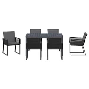 Zahradní jídelní souprava 7 pcs Antracit polyratan - obrázek 7