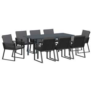 Zahradní jídelní souprava 9 pcs Antracit polyratan - obrázek 2