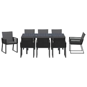 Zahradní jídelní souprava 9 pcs Antracit polyratan - obrázek 7