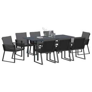 Zahradní jídelní souprava 9 pcs Antracit polyratan - obrázek 3