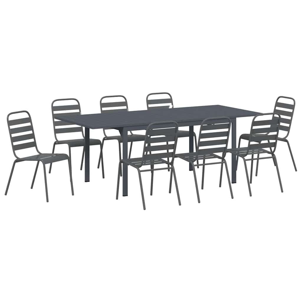 9-osainen ruokailusetti 9 pcs Tumma harmaa Large
