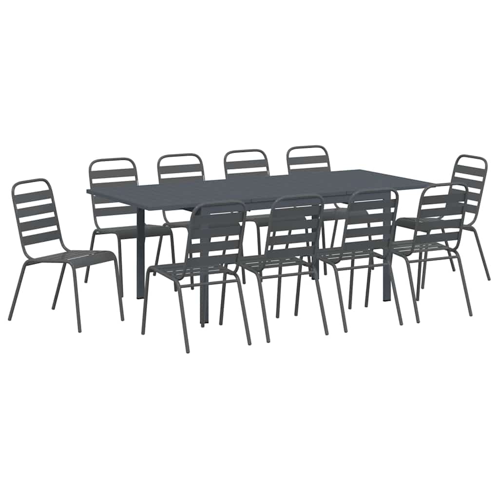 11-osainen Ruokailu Setti 11 pcs Harmaa Large Metalli