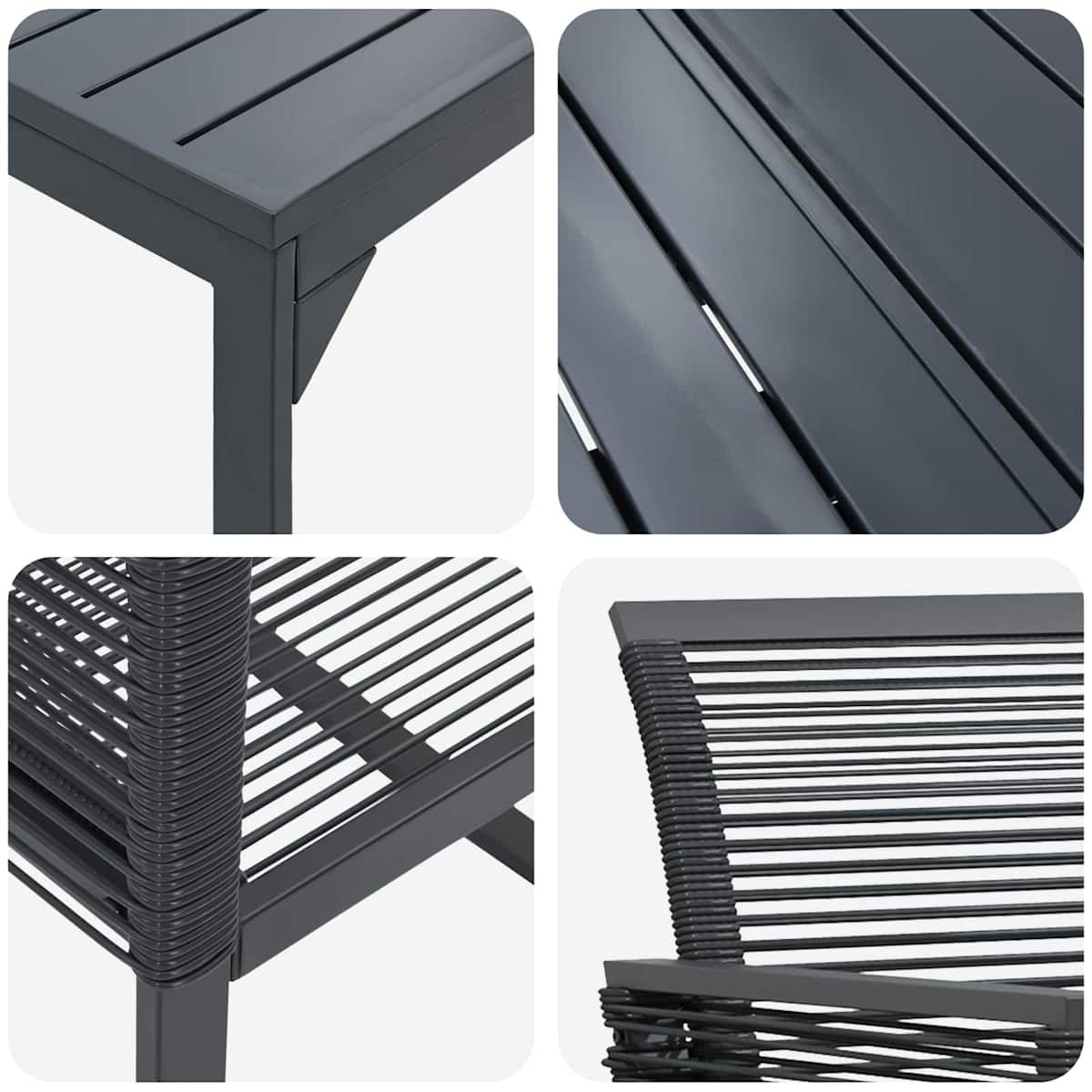 Have Spisebordssæt 9 stk. Sort polyrattan - Billede 9