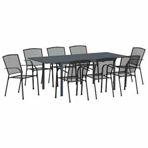 Zahradní jídelní souprava 9 pcs Antracit Ocel - obrázek 2