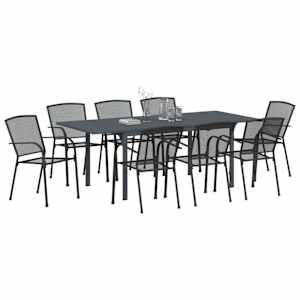 Zahradní jídelní souprava 9 pcs Antracit Ocel - obrázek 3