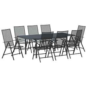 Zahradní jídelní souprava 9 pcs Antracit Ocel - obrázek 2