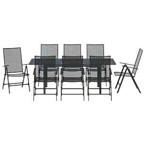 Zahradní jídelní souprava 9 pcs Antracit Ocel - obrázek 7