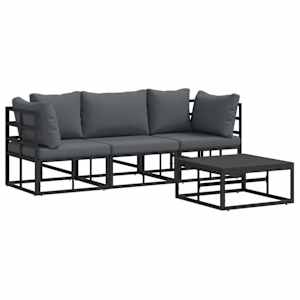 vidaXL Aia Diivanikomplekt 4 tk Must Metall