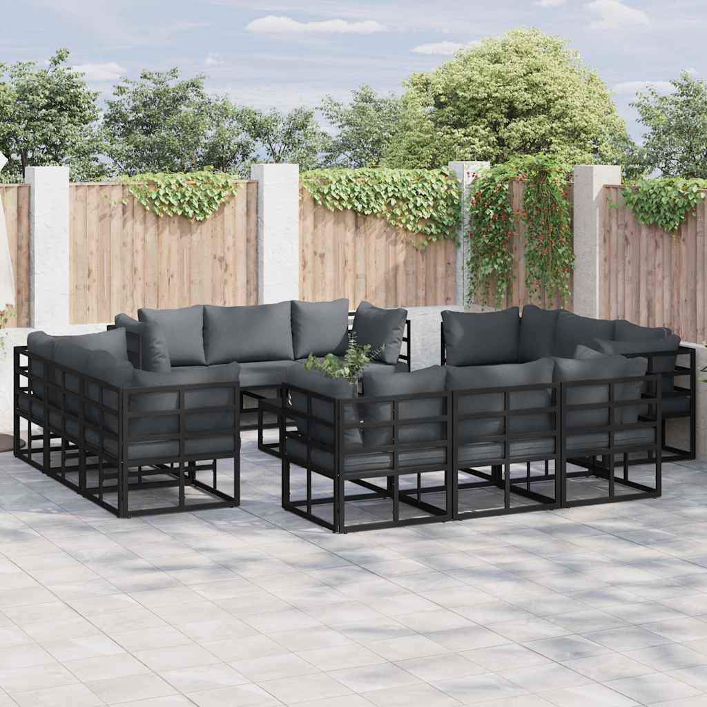 Aia Diivanikomplekt 12 pcs Must 213 x 71.5 x 71 cm Alumiinium