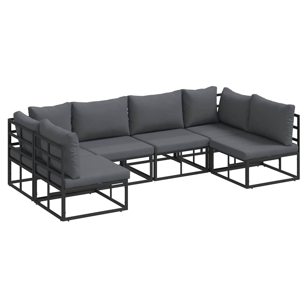 Puutarhasohva Setti 6 pcs Musta 283 x 141.5 x 71 cm Alumiini