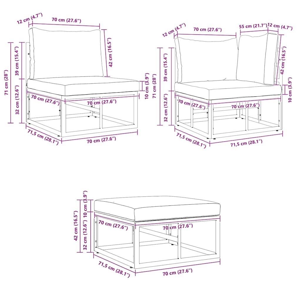 Garden Sofa Set size guide