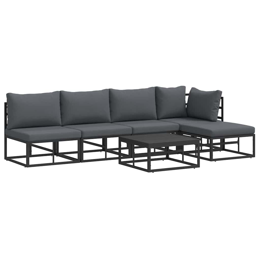 Puutarhasohva Setti 6 pcs Musta 70 x 70 x 32 cm Alumiini
