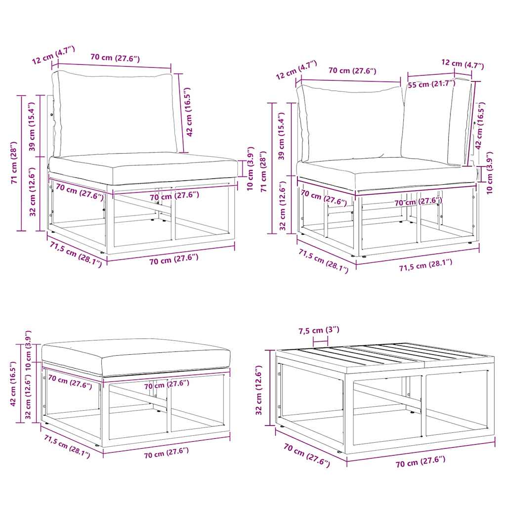 Garden Sofa Set size guide