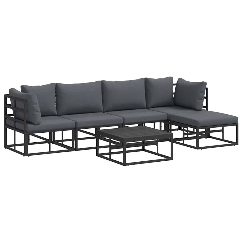 Puutarhasohva Setti 6 pcs Musta 70 x 70 x 32 cm Alumiini