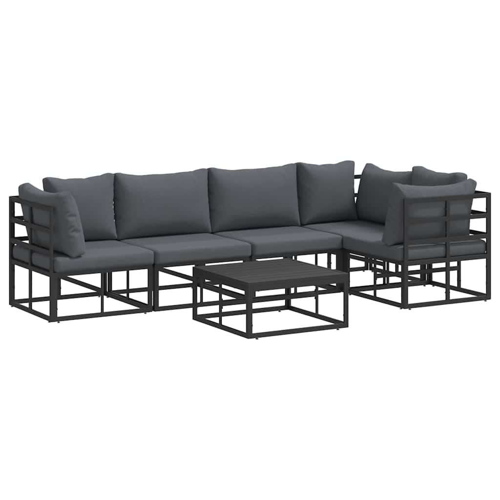Puutarhasohva Setti 6 pcs Musta 70 x 70 x 32 cm Alumiini