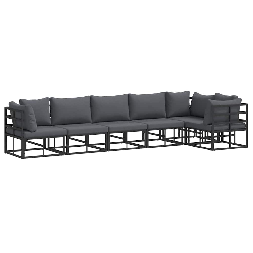 Puutarhasohva Setti 6 pcs Musta 70 x 70 x 32 cm Alumiini
