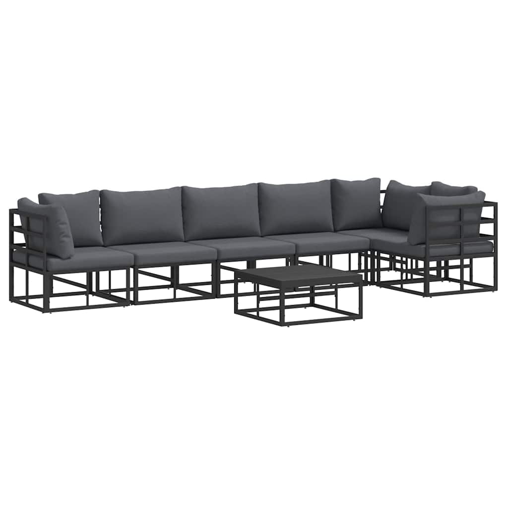 Puutarhasohva Setti 7 pcs Musta 70 x 70 x 32 cm Alumiini