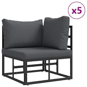 Sada zahradních pohovek s polštářem 10 pcs Černá Hliník - obrázek 3