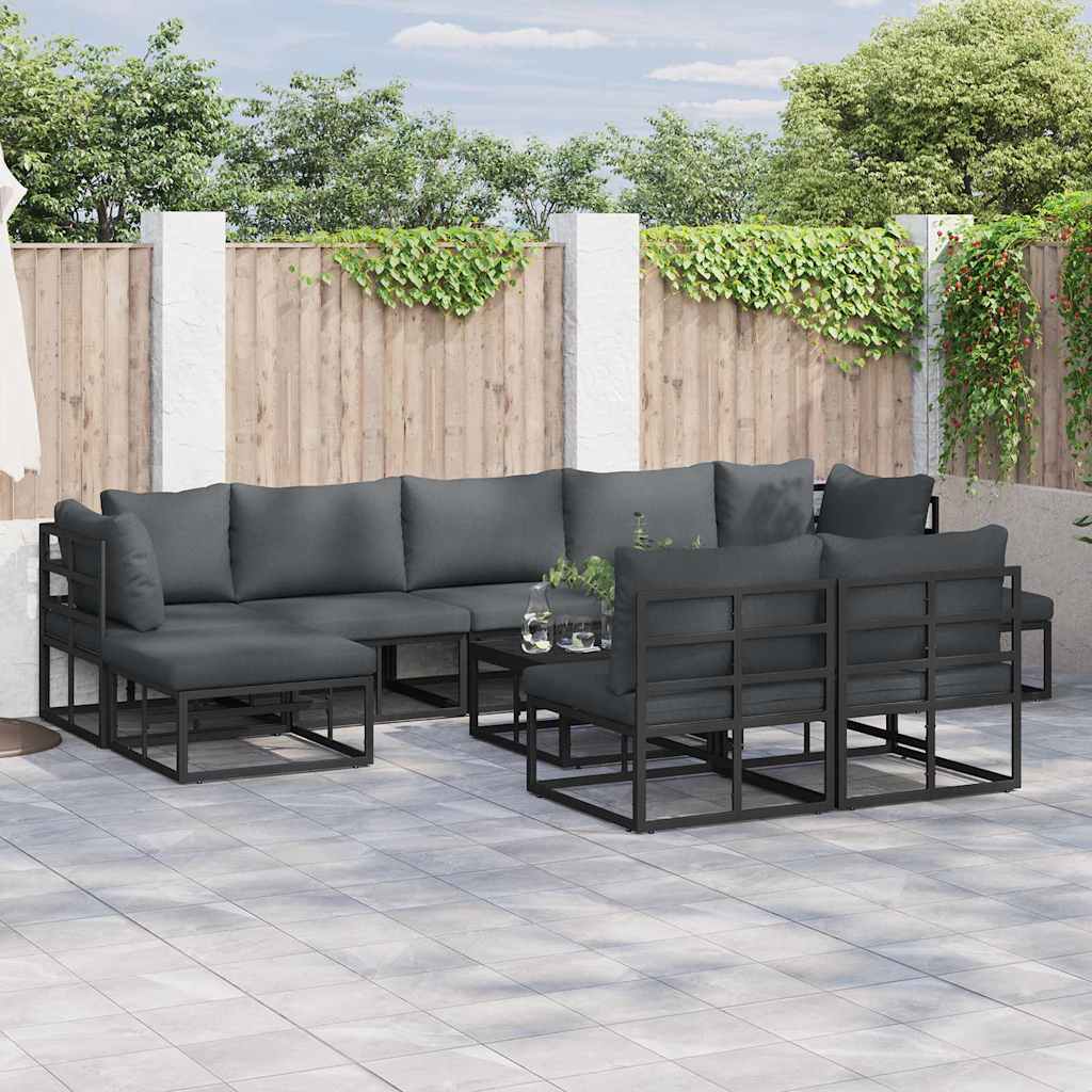 Aia Diivanikomplekt 9 pcs Must 353 x 141.5 x 71 cm Alumiinium