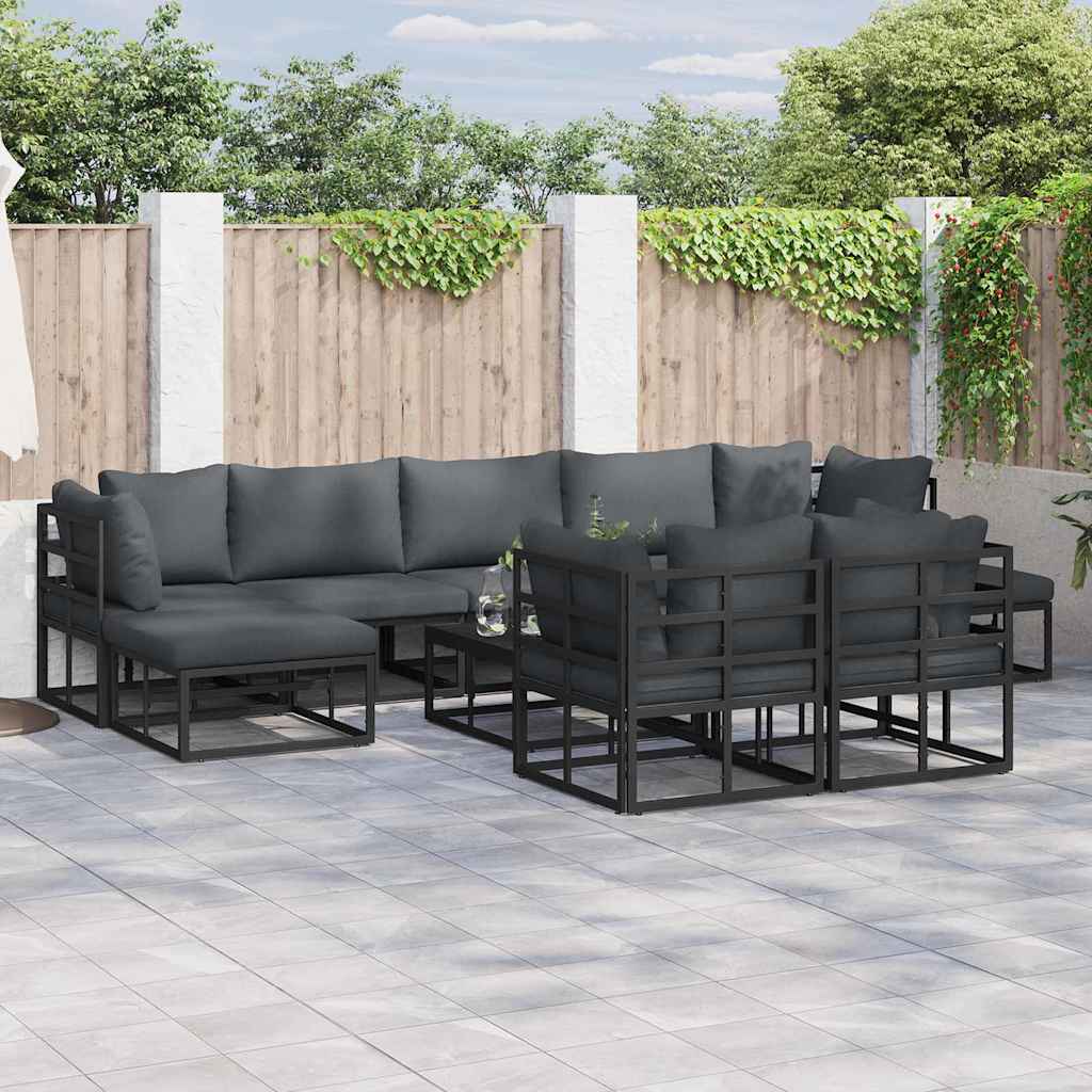 Aia Diivanikomplekt 9 pcs Must 353 x 141.5 x 71 cm Alumiinium