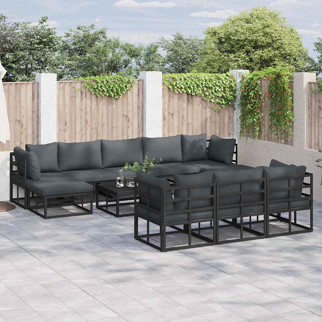 Aia Diivanikomplekt 10 pcs Must 353 x 141.5 x 71 cm Alumiinium