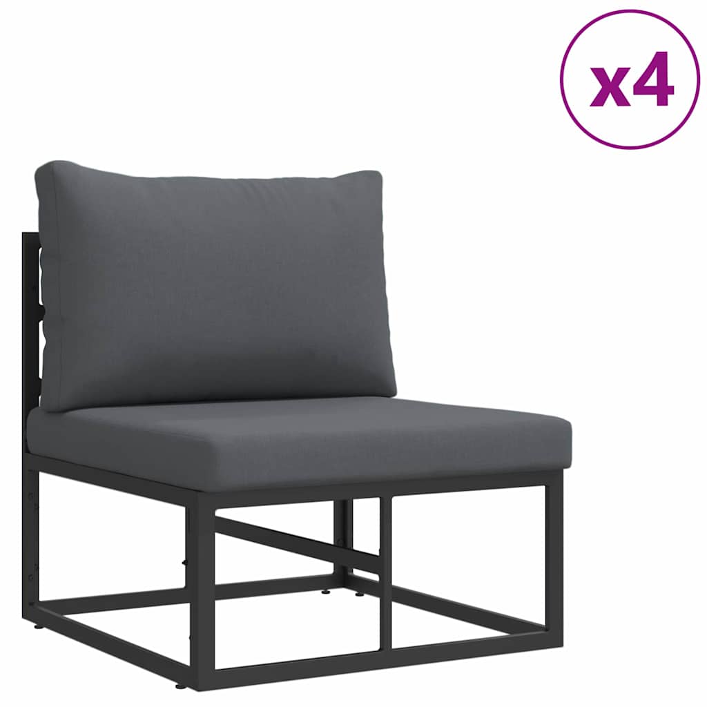 vidaXL Tuin Sofa Set met kussen 10 pcs Zwart Aluminium