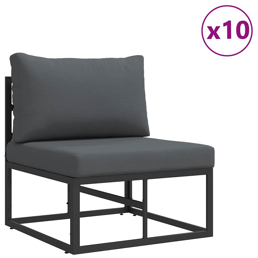 vidaXL Tuin Sofa Set met kussen 13 pcs Zwart Aluminium