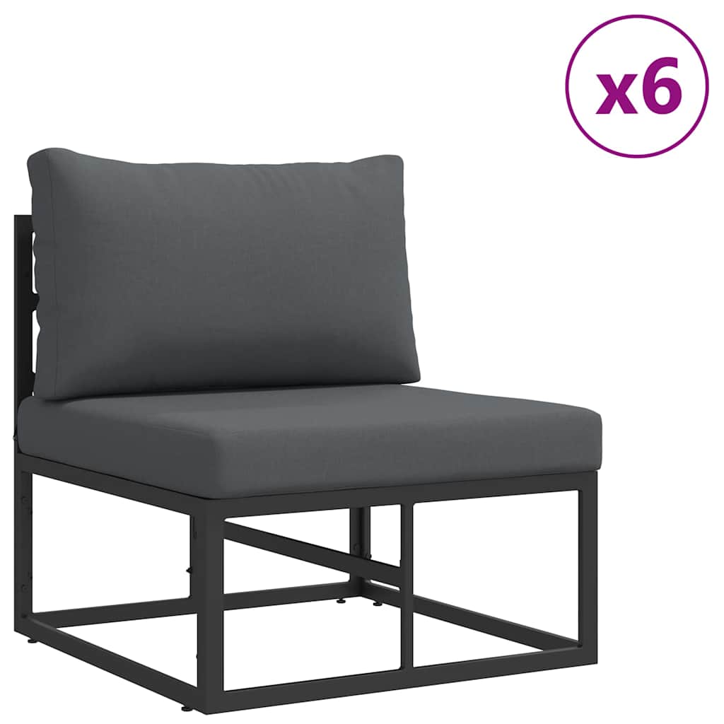 vidaXL Tuin Sofa Set 11 pcs Zwart Aluminium