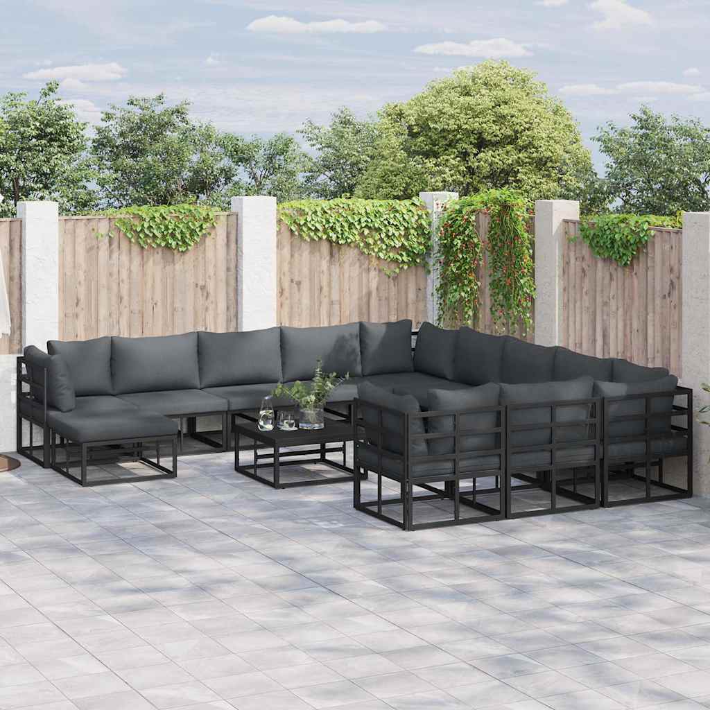 Aia Diivanikomplekt 12 pcs Must 71.5 x 71.5 x 71 cm Alumiinium