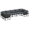 vidaXL Aia Diivanikomplekt 7 tk Must Alumiinium